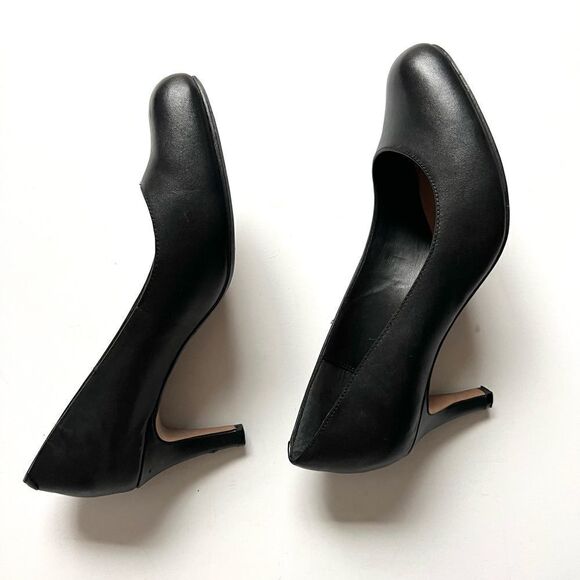 Clarks Kyndall Iris Black Leather Pumps - Picture 7 of 10